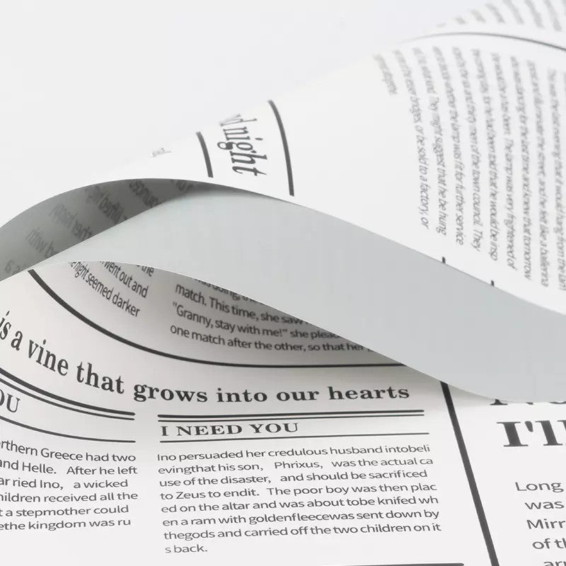 Waterproof Newspapers Double Sided Flower Wrapping Paper (20 sheets/bag) - Elegant Supply