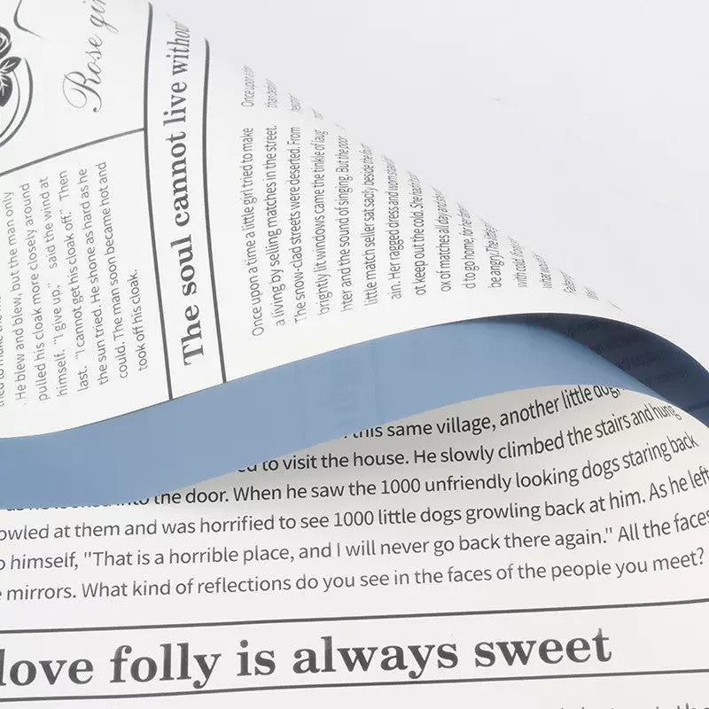 Waterproof Newspapers Double Sided Flower Wrapping Paper (20 sheets/bag) - Elegant Supply