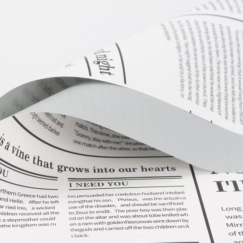 Waterproof Newspapers Double Sided Flower Wrapping Paper (20 sheets/bag) - Elegant Supply