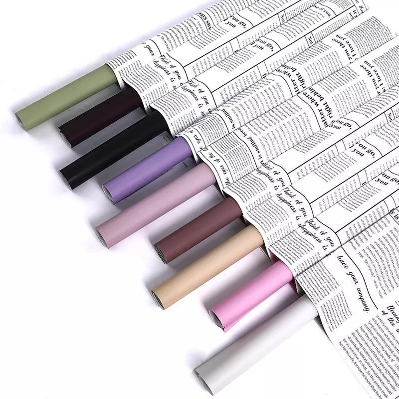 Waterproof Newspapers Double Sided Flower Wrapping Paper (20 sheets/bag) - Elegant Supply
