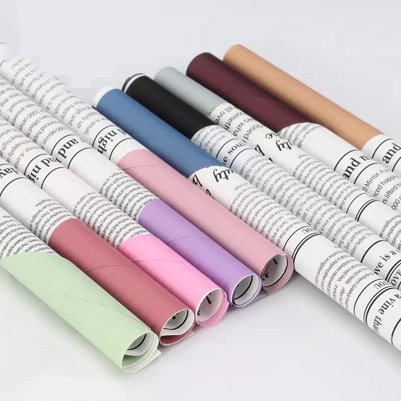 Waterproof Newspapers Double Sided Flower Wrapping Paper (20 sheets/bag) - Elegant Supply