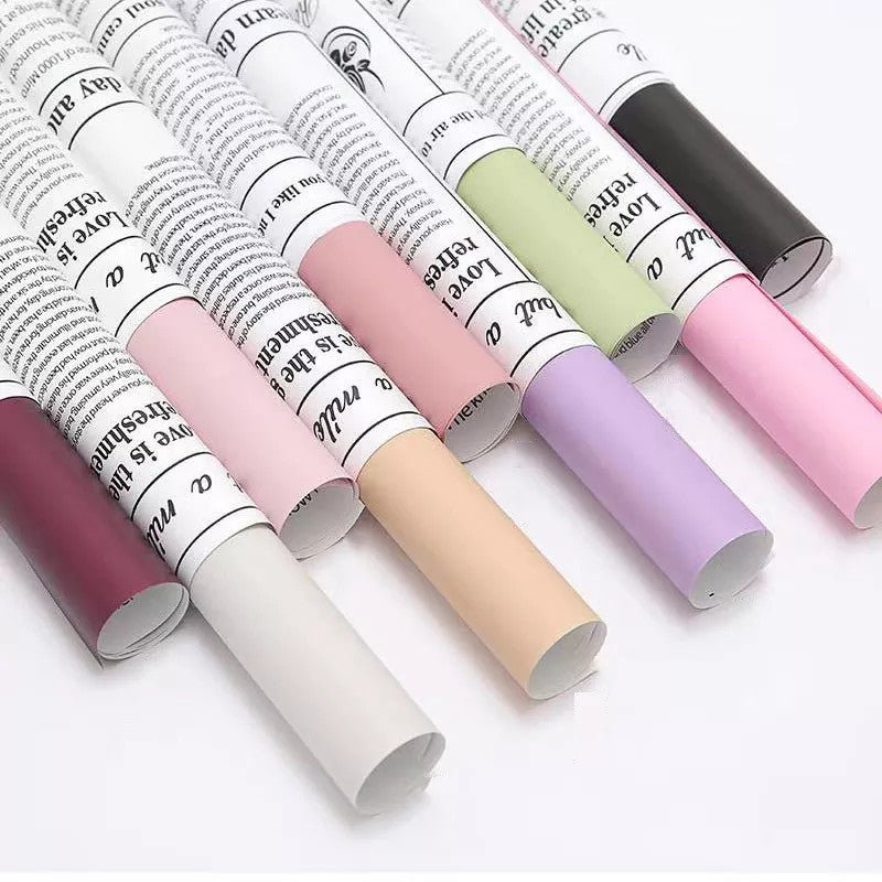 Waterproof Newspapers Double Sided Flower Wrapping Paper (20 sheets/bag) - Elegant Supply