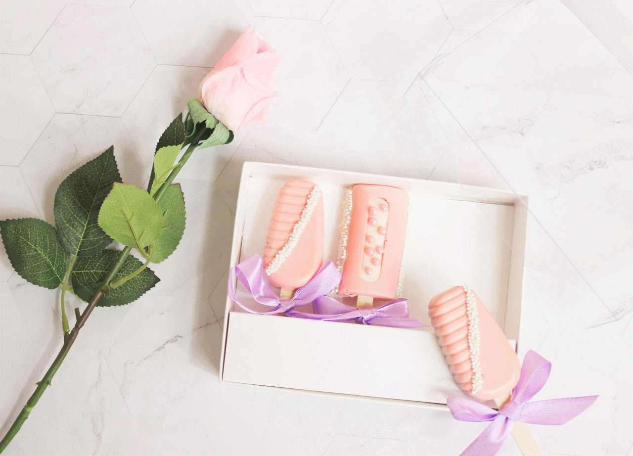 White Clear 3 MINI cakesicles box (set of 5) - Elegant Supply