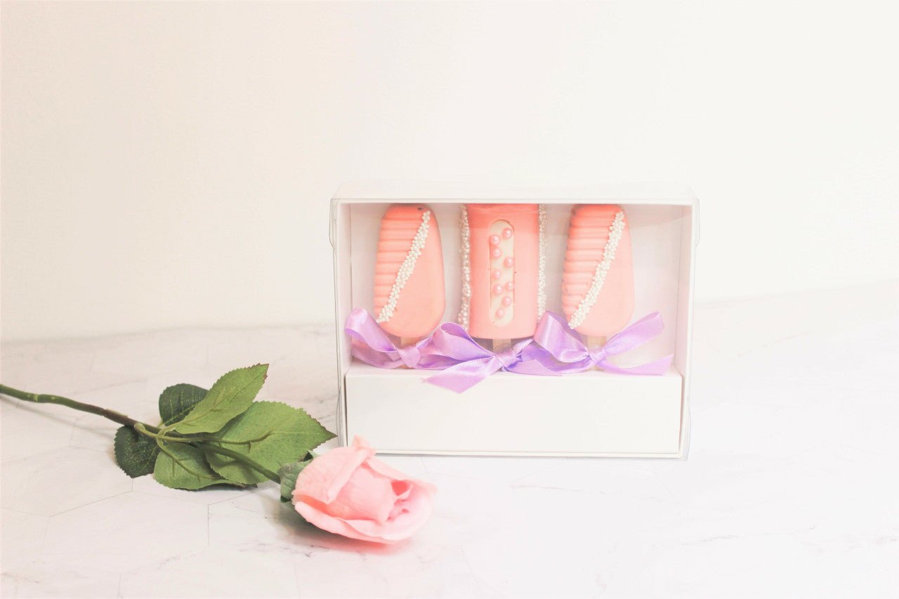 White Clear 3 MINI cakesicles box (set of 5) - Elegant Supply