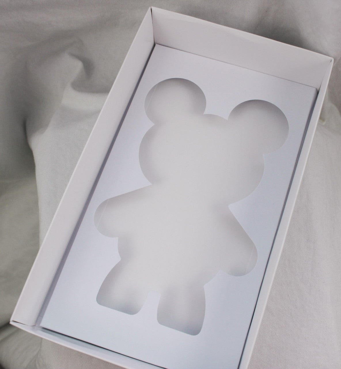 White Smash Bear Box with Clear Lid (set of 5) - Elegant Supply