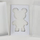 White Smash Bear Box with Clear Lid (set of 5) - Elegant Supply